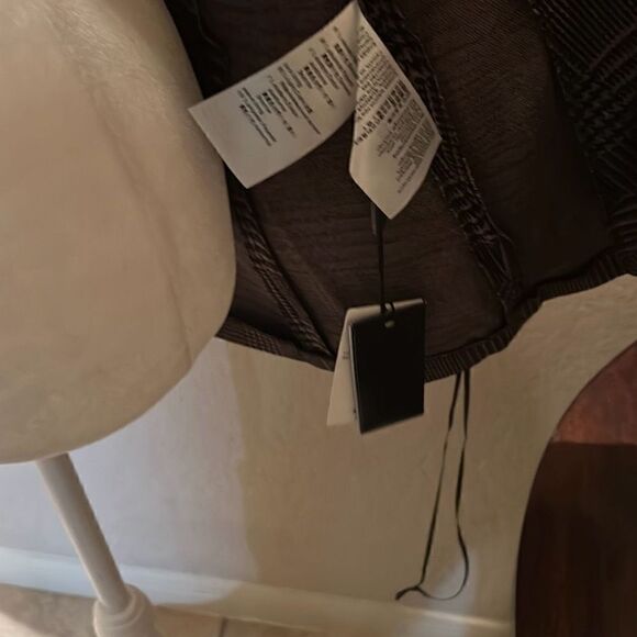 Marc Cain Women's Size N3 Belted Peacoat Black Brown Herringbone Plaid New - Picture 8 of 12